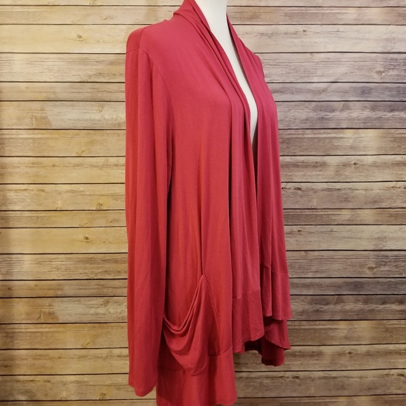 LOGO Lori Goldstein ❤ Cascade Drape Open Cardigan - Picture 2 of 5
